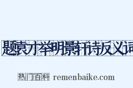 题袁才举明景轩诗反义词是什么意思的图片